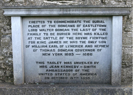 Dongan plaque, Tea Lane Graveyard, Celbridge